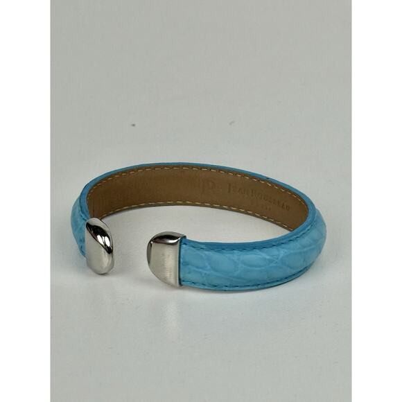 Jean Rousseau NEPTUNE BRACELET INDIAN Blue Alligator Leather - Picture 2 of 4